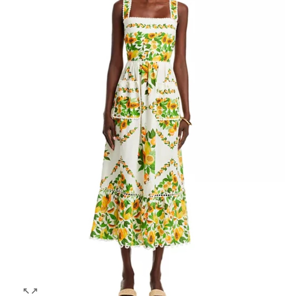 NWT! FARM Rio Green and Yellow Floral Dress
